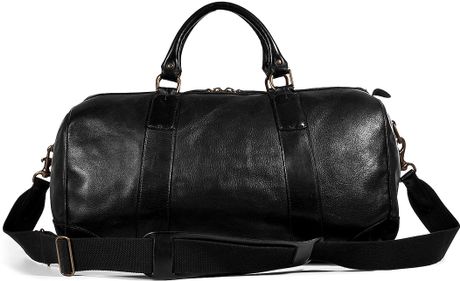 Ralph Lauren Blue Label Leather Overnight Duffle Bag in Black for Men | Lyst