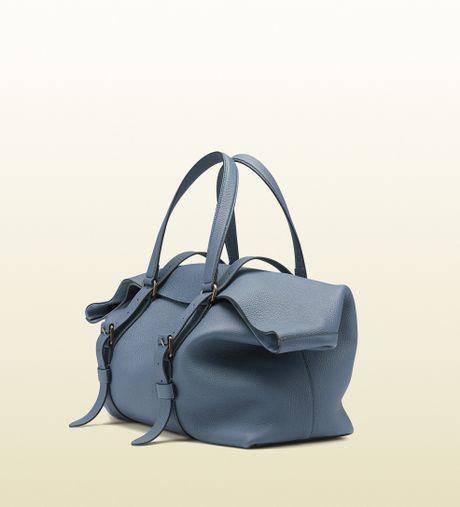 Gucci Leather Top Handle Duffle Bag in Blue for Men Gucci Leather Top Handle Duffle Bag in Blue for Men