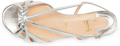 christian louboutin silver flats