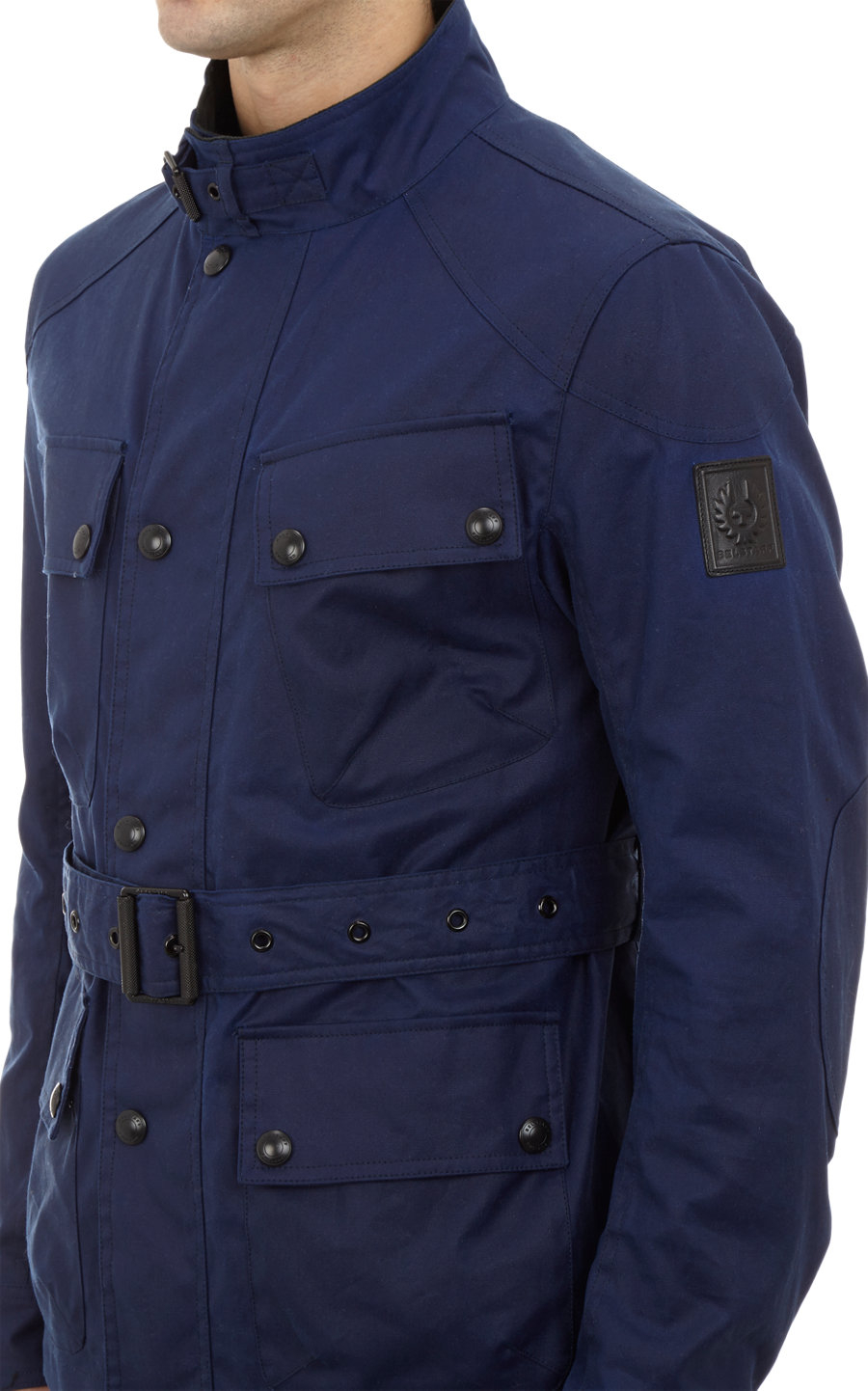 Belstaff Oiled Cotton Field Jacket in Blue for Men Lyst