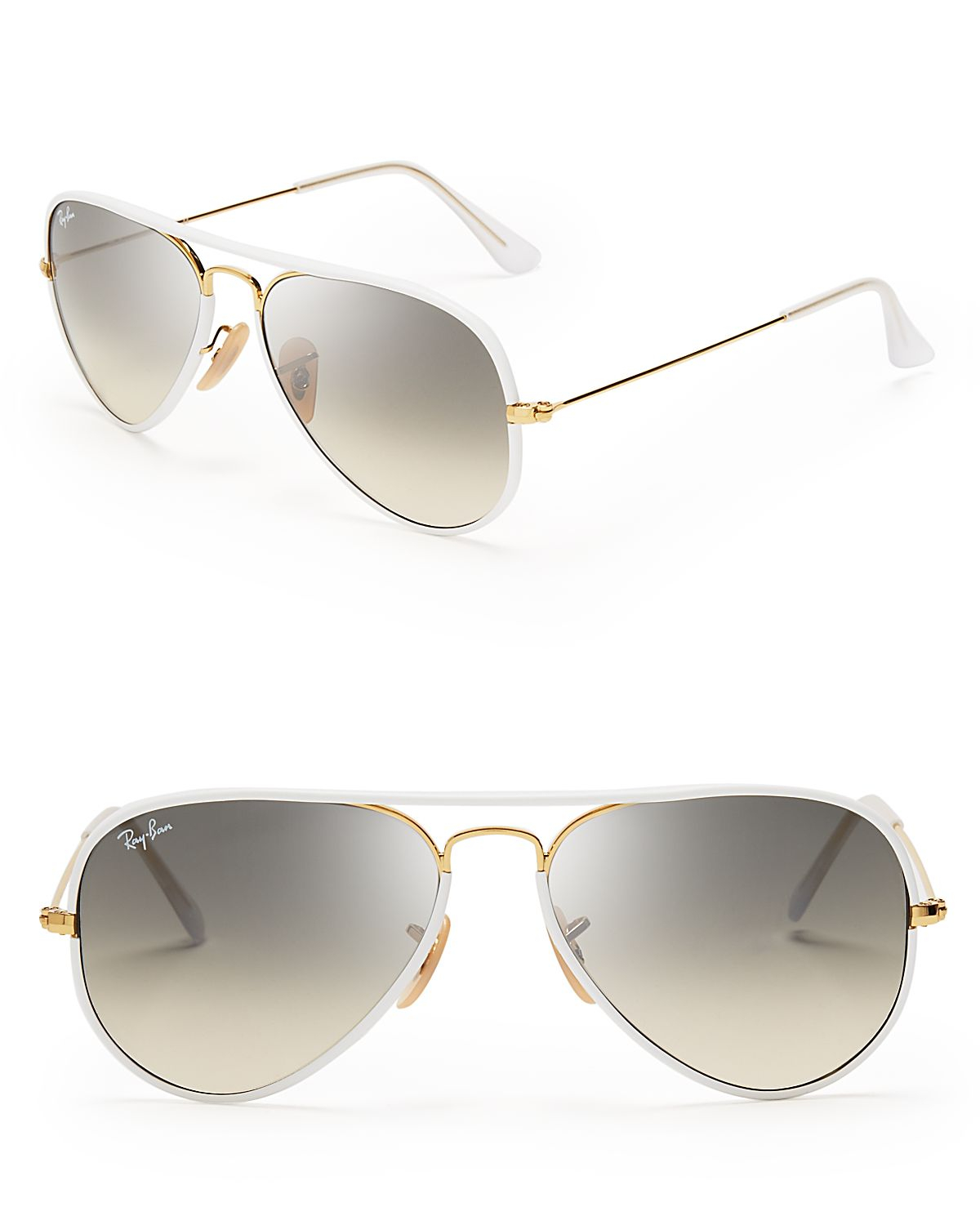 Ray Ban Aviator Sunglasses In Gold White Shiny Gold Lyst