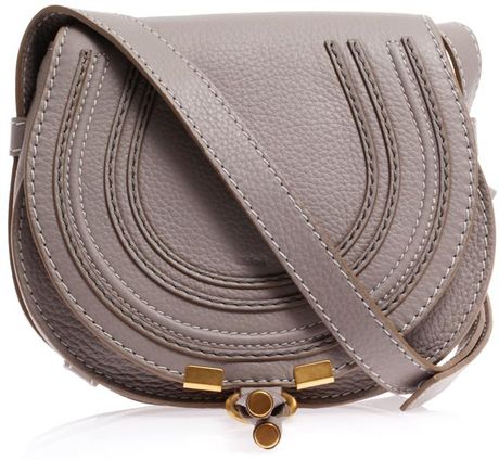 ChloÃ© Mini Marcie Cross Body Bag in Gray (GREY)