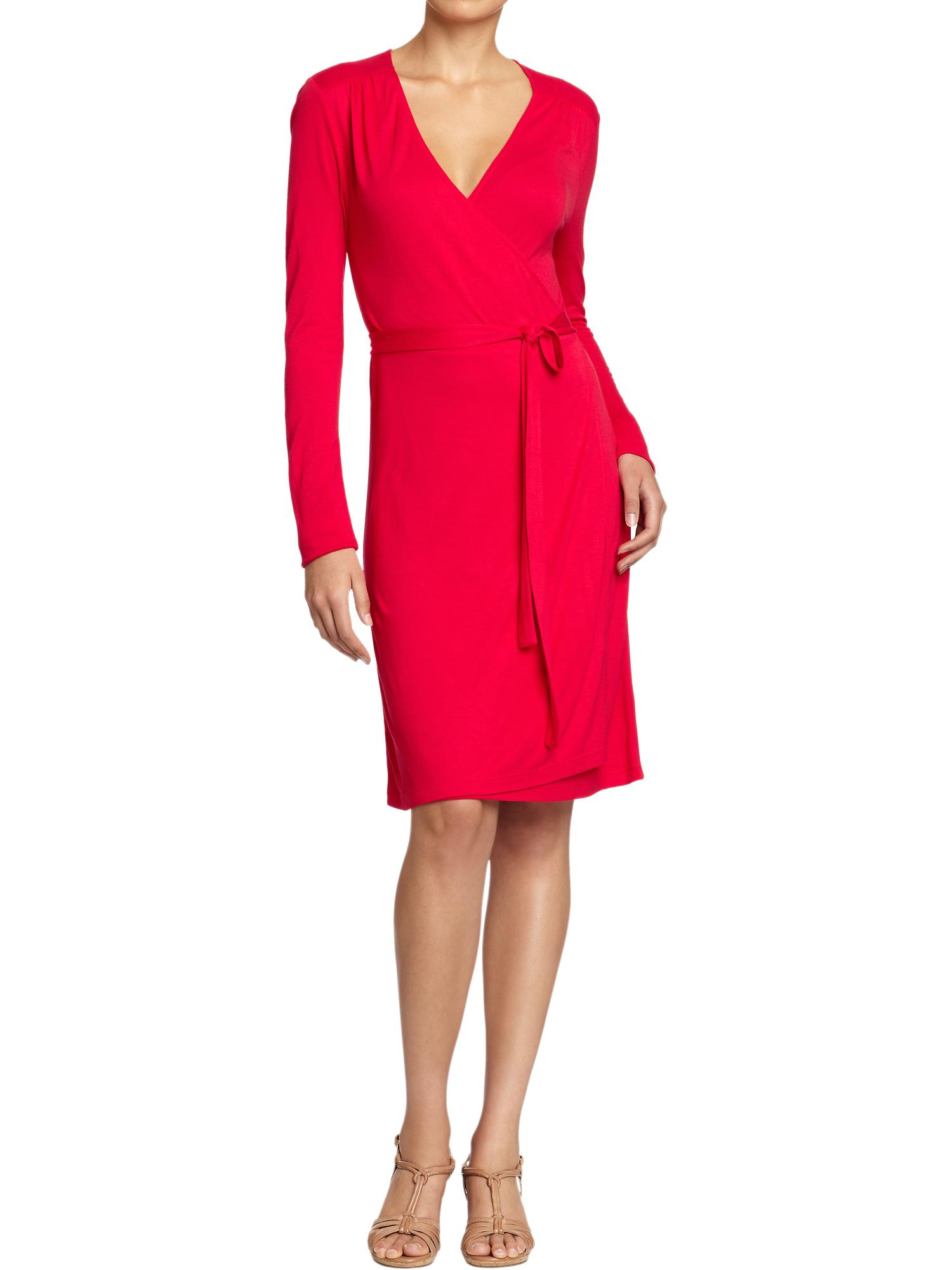 Old Navy Wrap Dress in Red (amaryllis red)