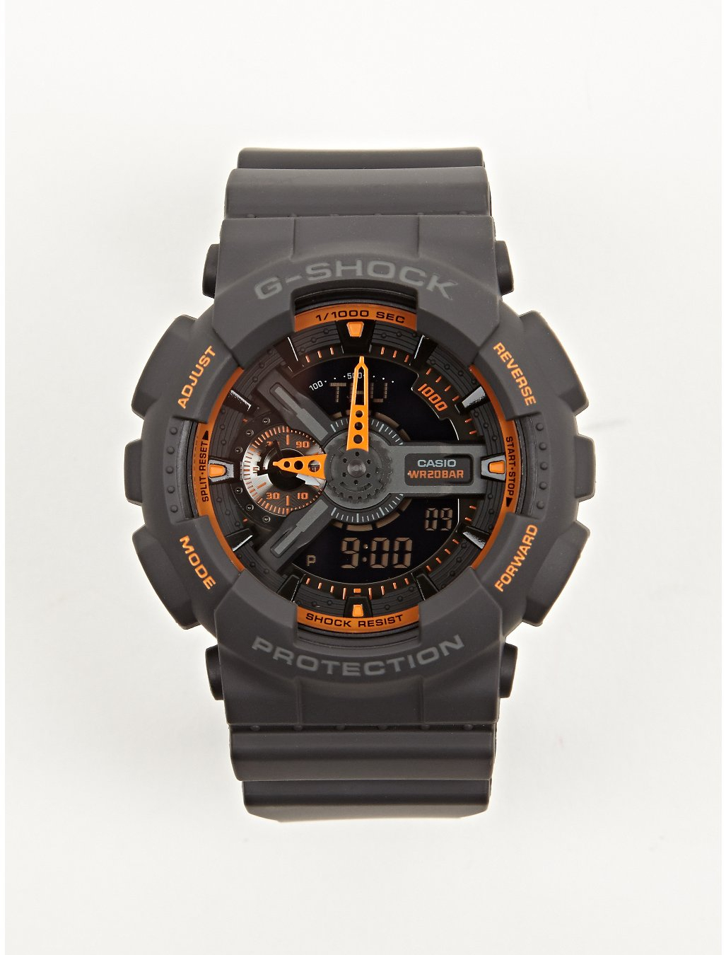 g shock grey orange