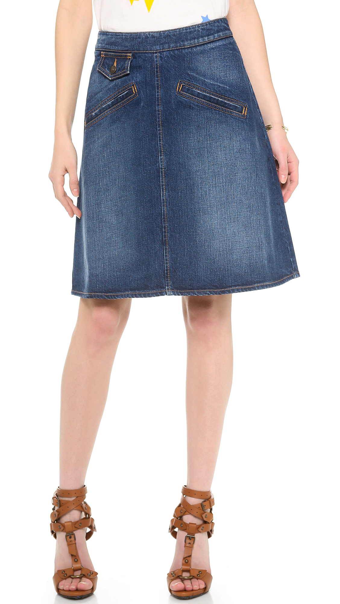 Denim Skirt Knee 99