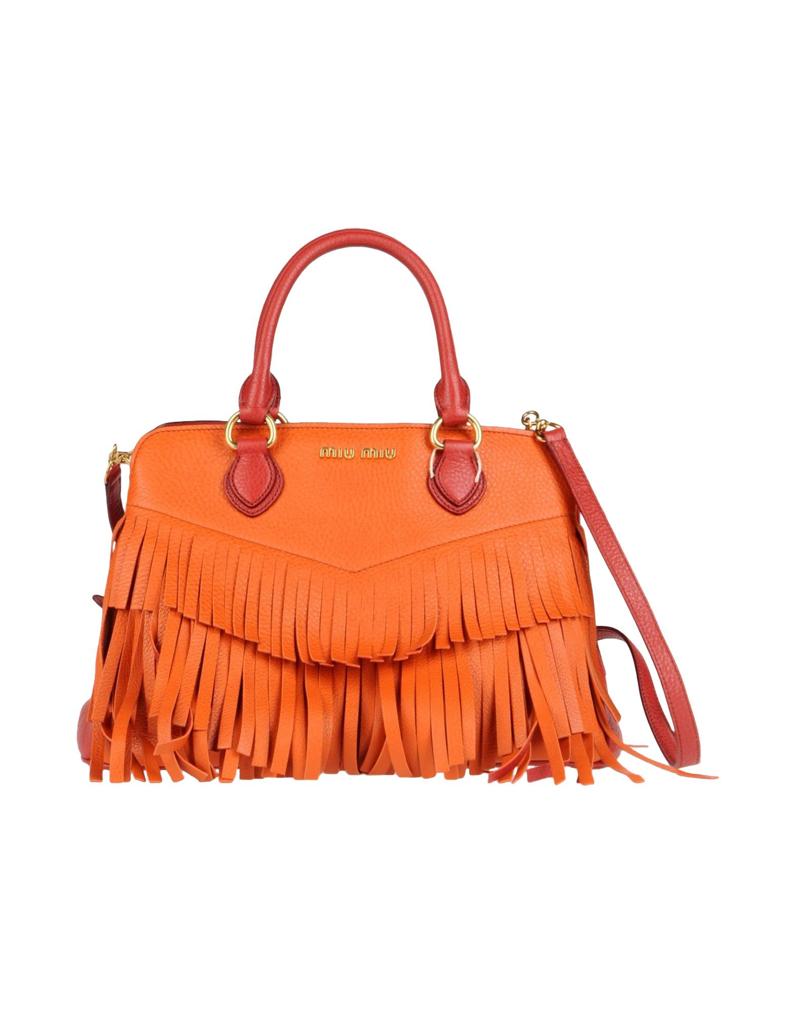 Miu Miu Medium Leather Bag in Orange Lyst