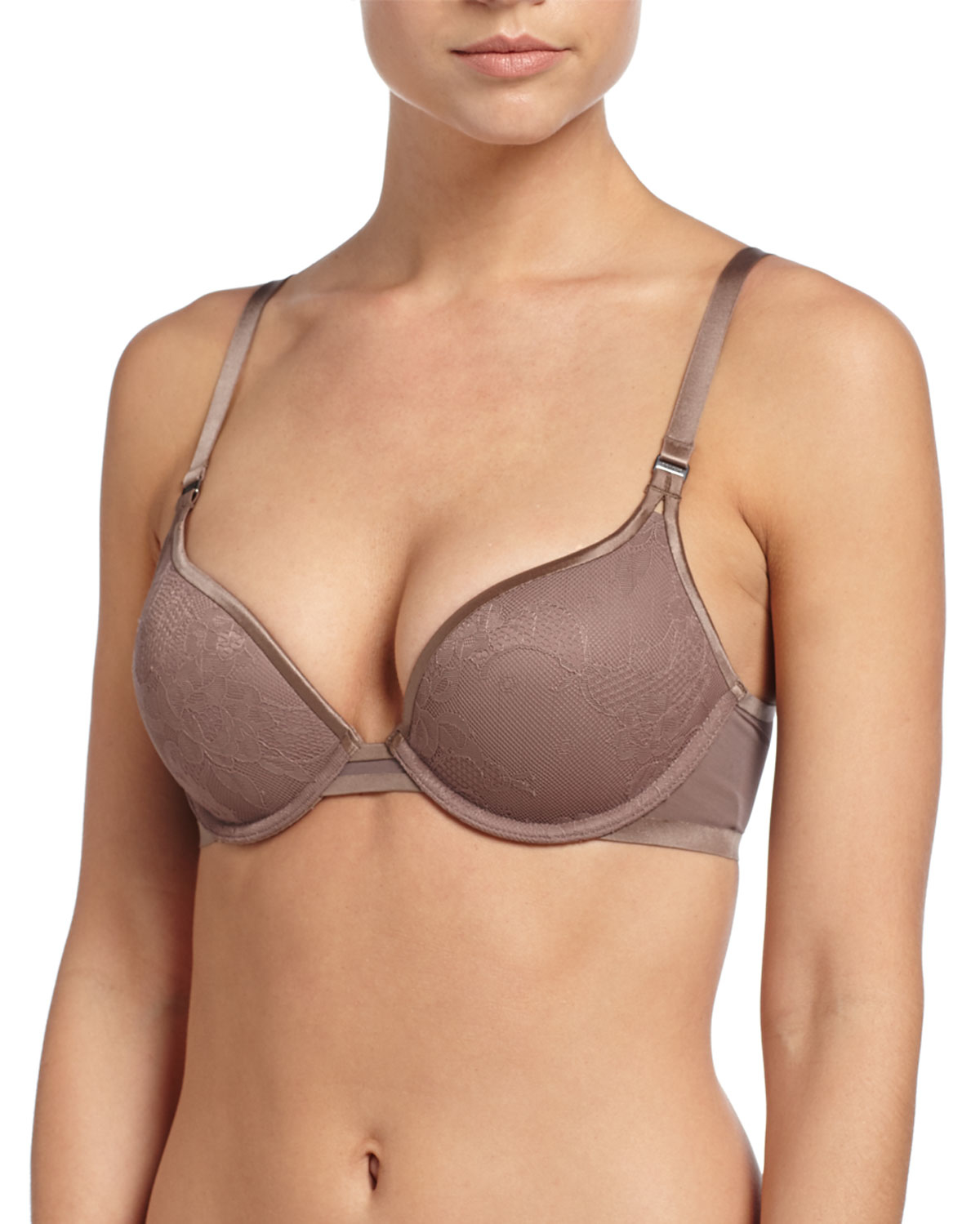 Women Push up Underwire Bra Smoothing Lace Everyday Bra - Skin Women Push up Underwire Bra Smoothing Lace Everyday Bra - Skin