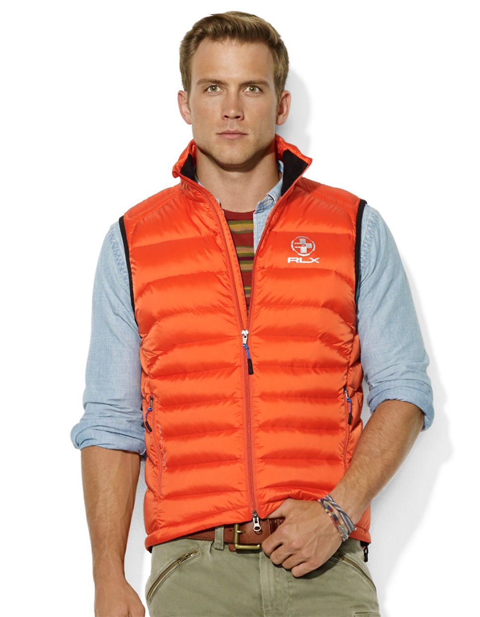 Lyst Polo Ralph Lauren Rlx Explorer Down Vest In Orange For Men