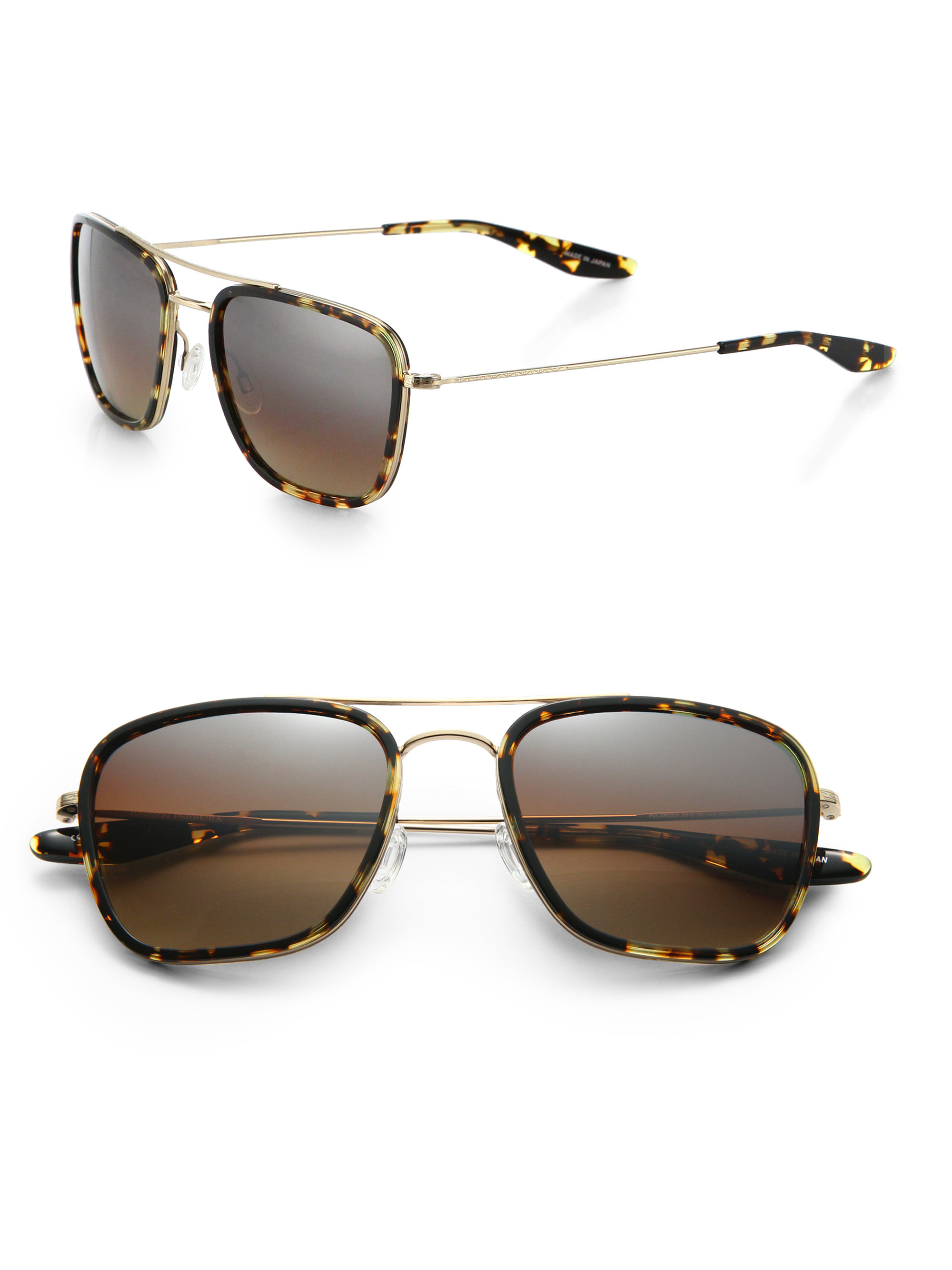 Barton Perreira Collins 55Mm Square Shape Aviator Sunglasses in Brown