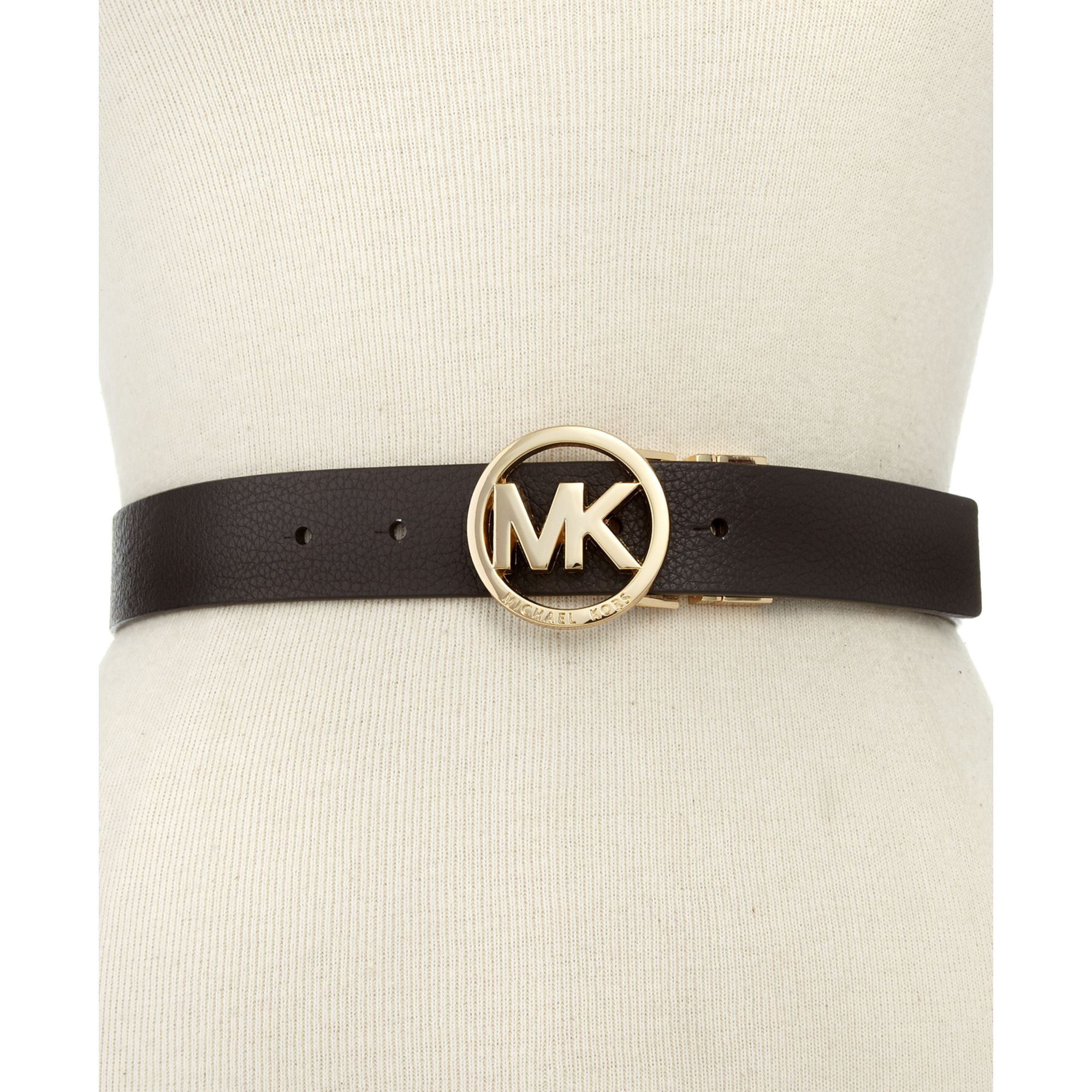 Michael Kors Reversible Logo Belt in Black (black/pewter)
