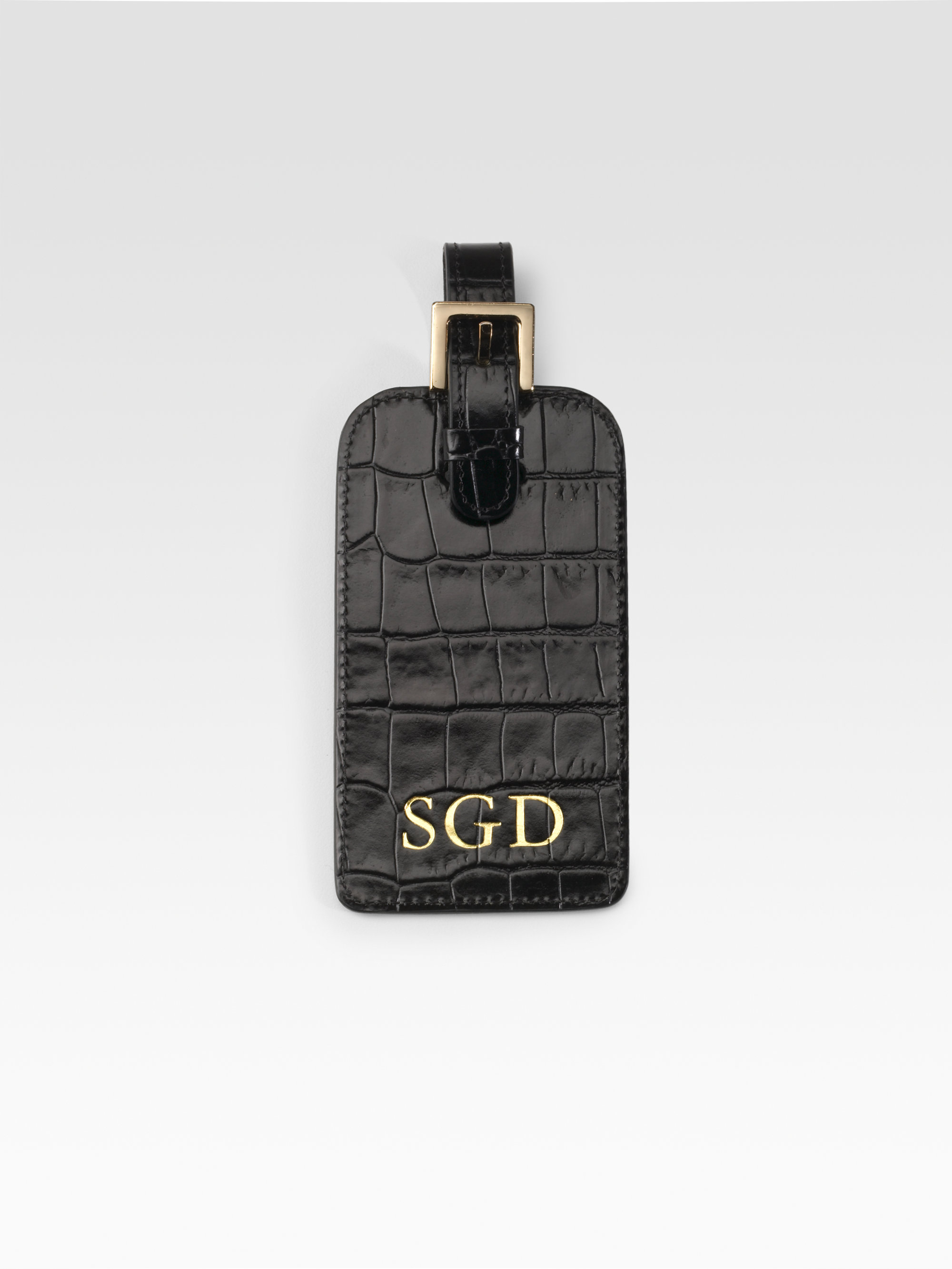 Graphic Image Personalized Leather Luggage Tag in Black for Men Lyst