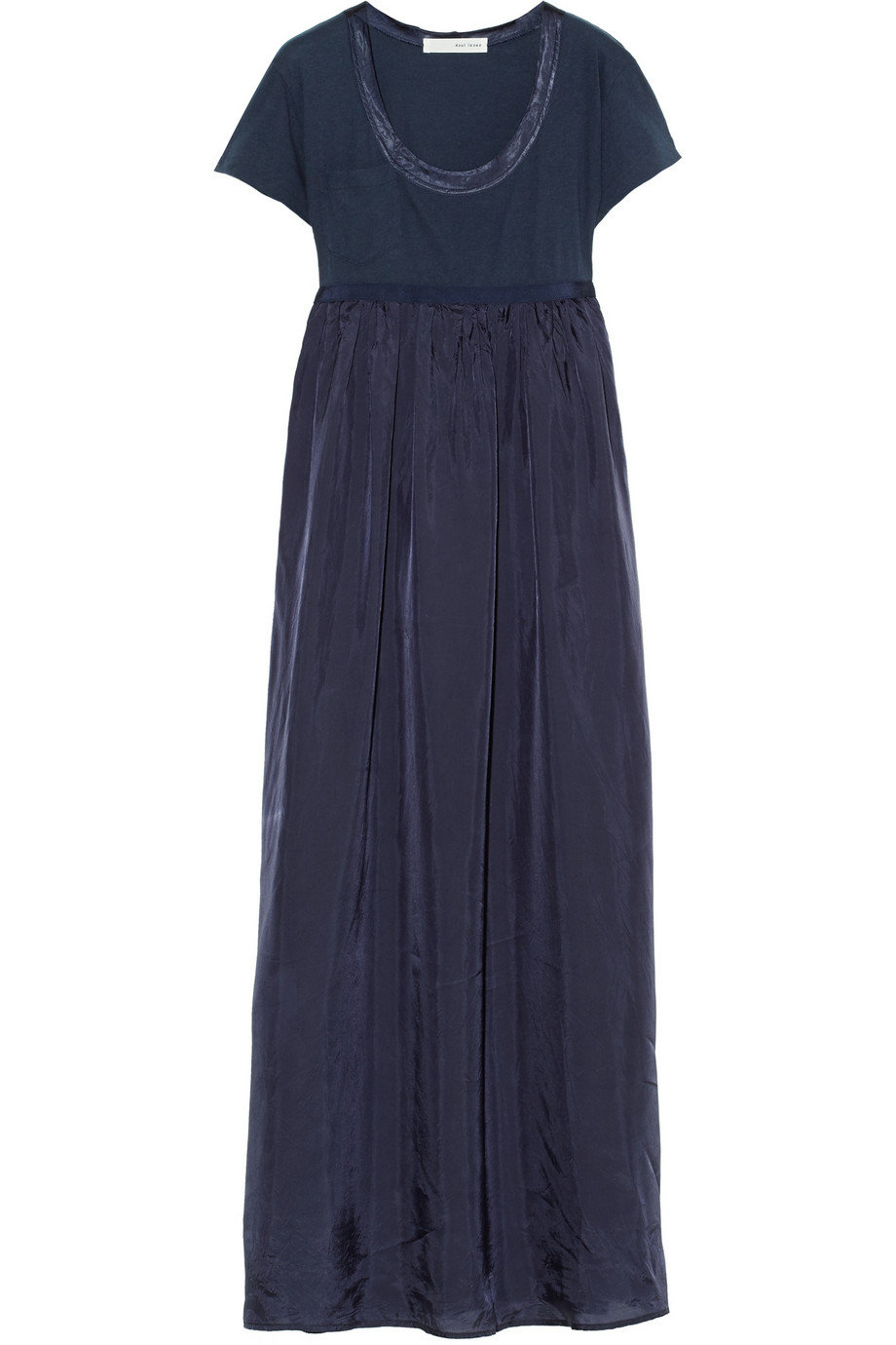 Sacai Luck Cotton jersey and Satin Maxi Dress in Blue