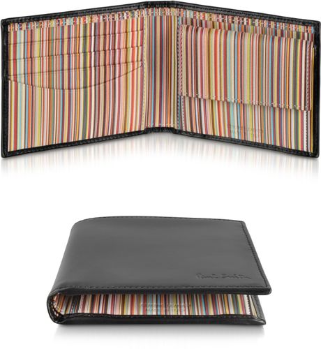 Paul Smith Signature Stripe Interior Billfold and Coin Wallet in Black