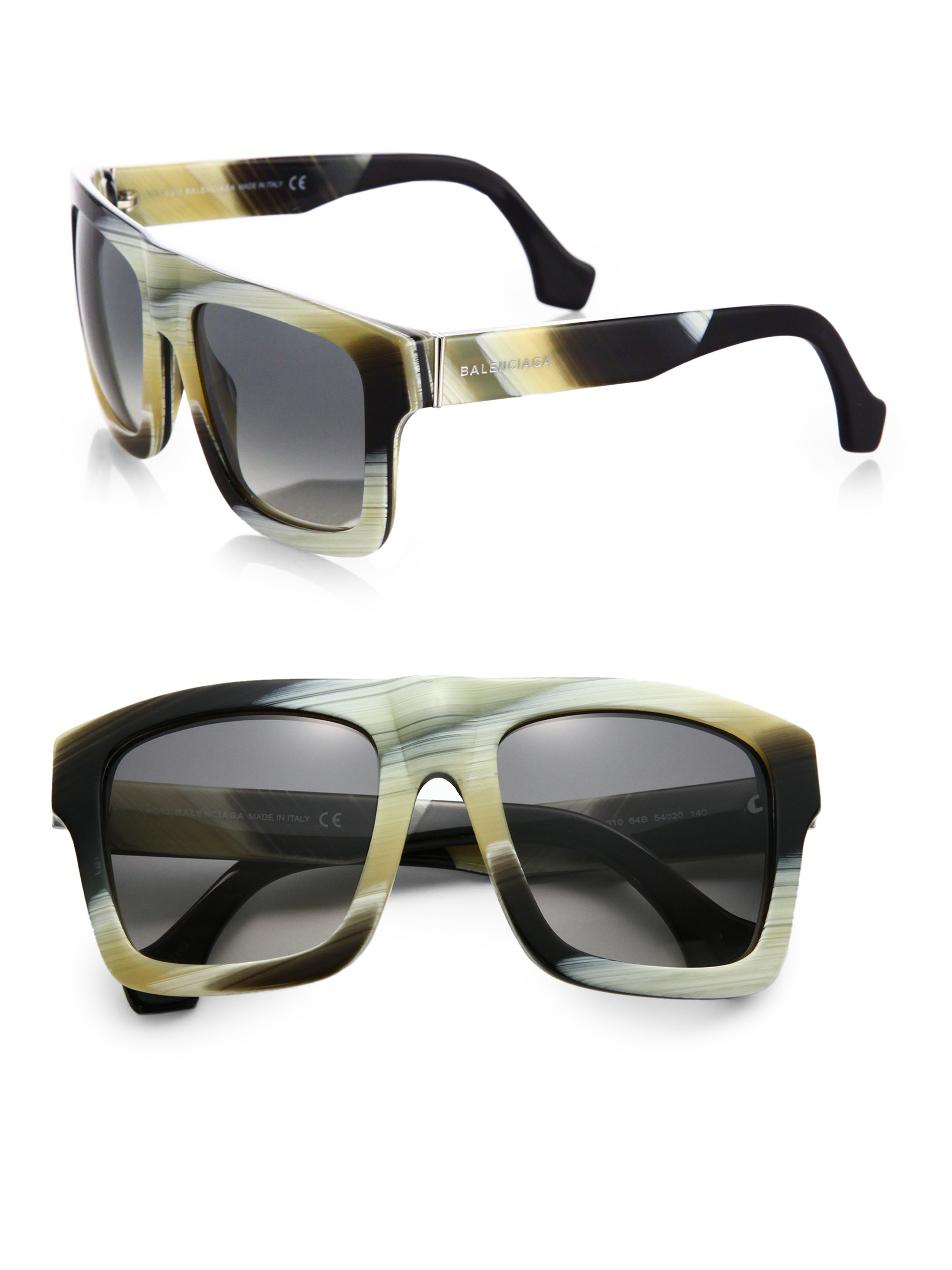 Balenciaga Retro Square Sunglasses in Multicolor (BLACKWHITE) Lyst