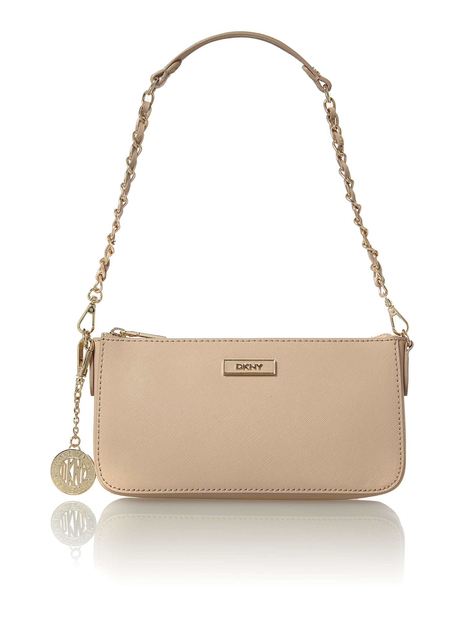 Dkny Saffiano Neutral Small Shoulder Bag in Beige (Neutral) | Lyst