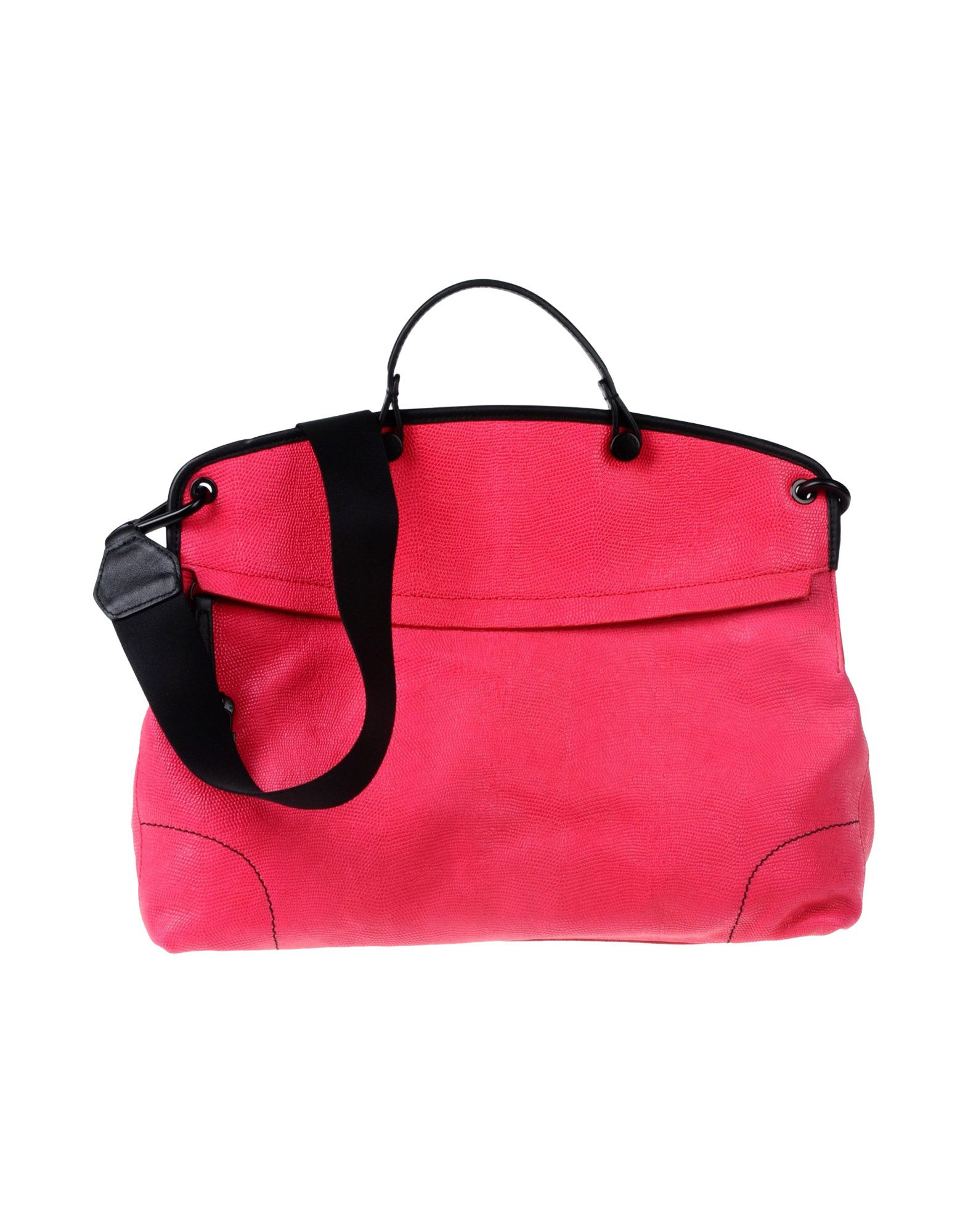 fuchsia leather handbag