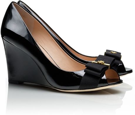tory burch open toe wedge heels