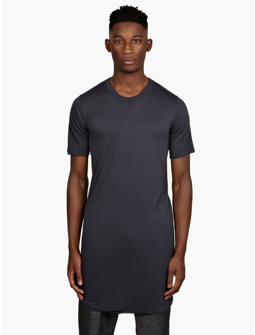 Rick Owens Mens Charcoal Long Length Tshirt in Gray for Men (charcoal