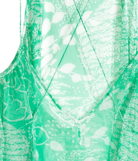 green chiffon dress h&m