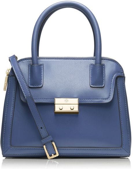 tory burch blue satchel