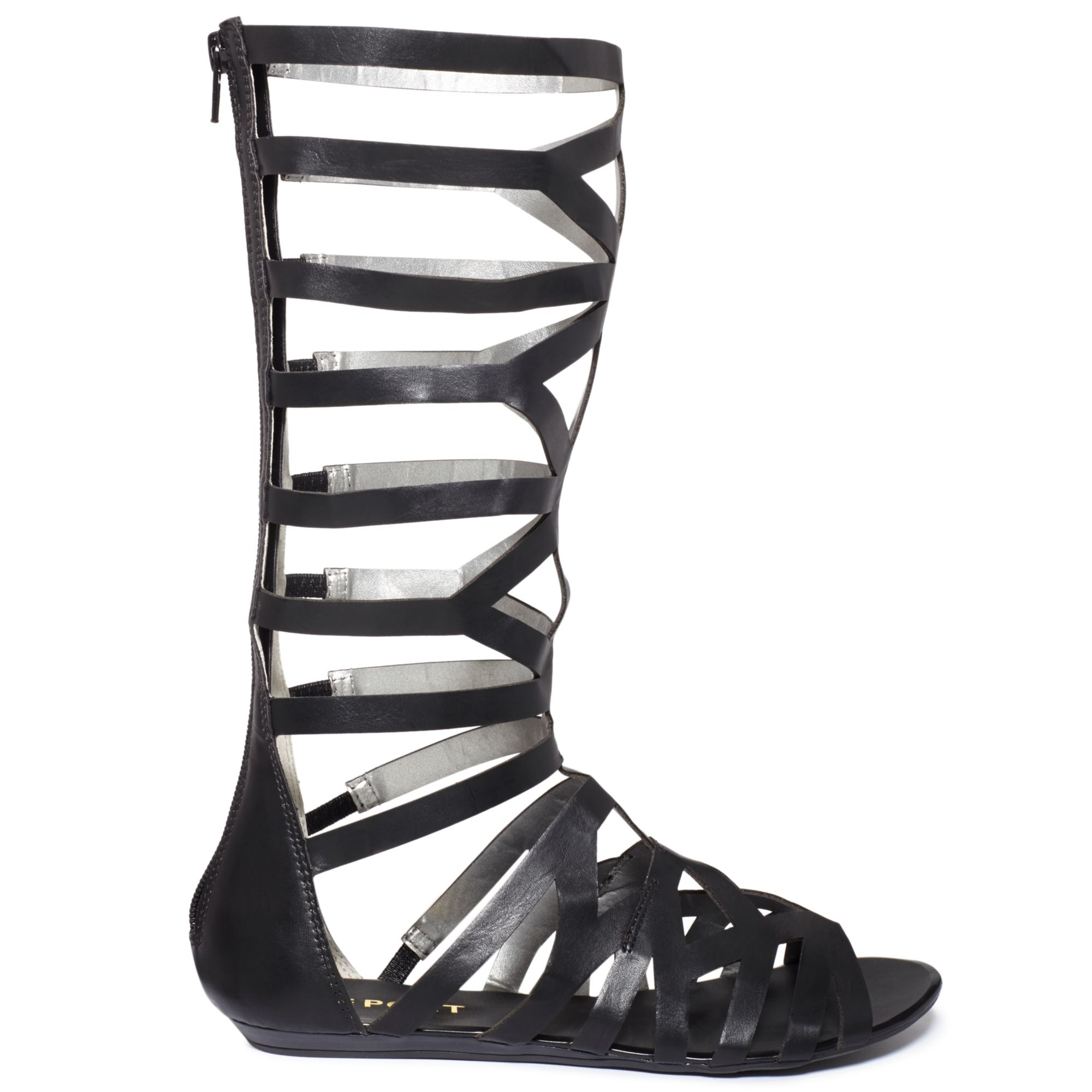 Report Adelyn Tall Shaft Gladiator Sandals in Black (Black Smooth ...