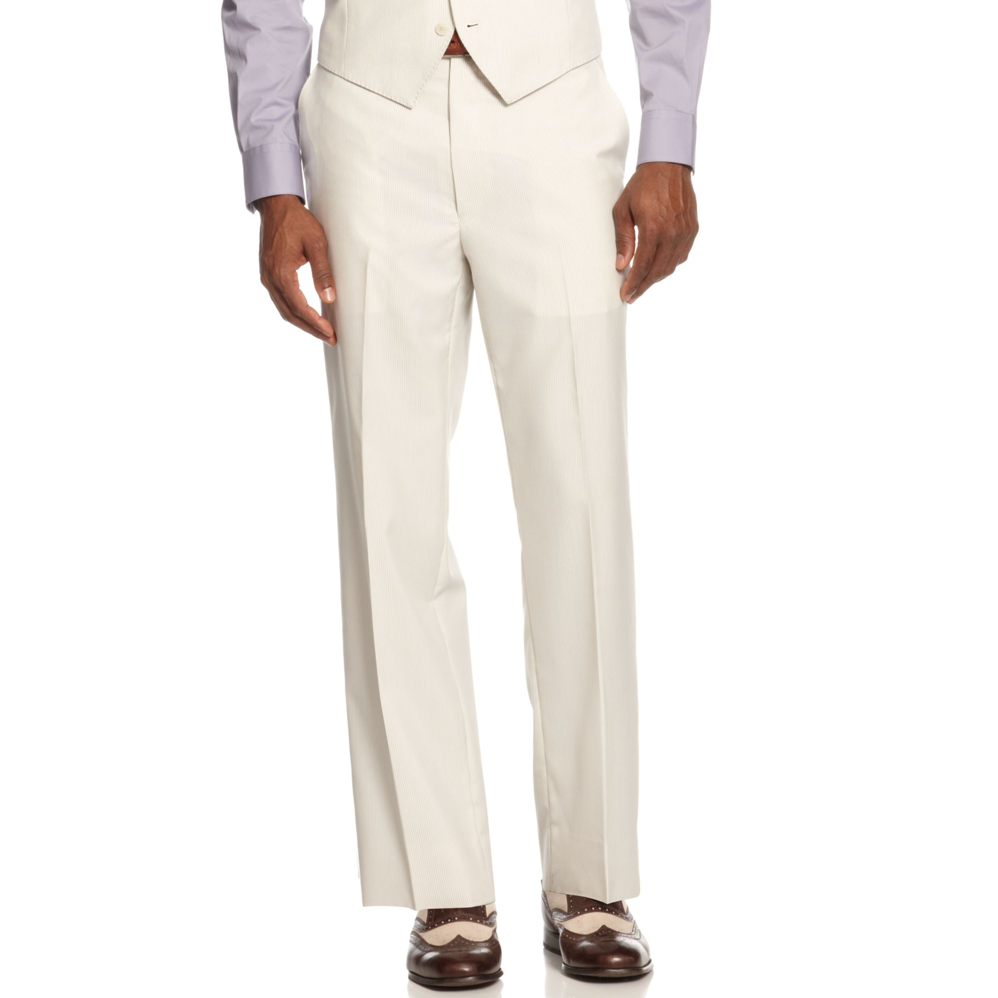 Sean John Dress Pant Cream Stripe in Beige for Men (Cream) Lyst