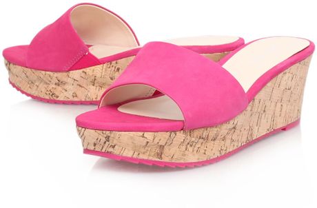 Nine West Confetty Mid Wedge Heel Sandals in Pink | Lyst