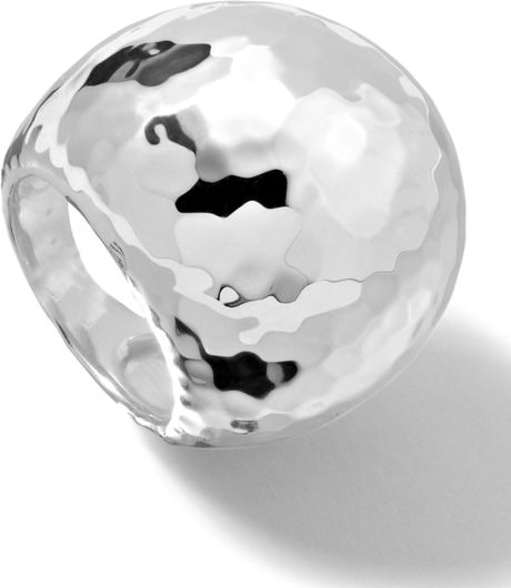 Ippolita Sterling Silver Large Hammered Dome Ring in Silver