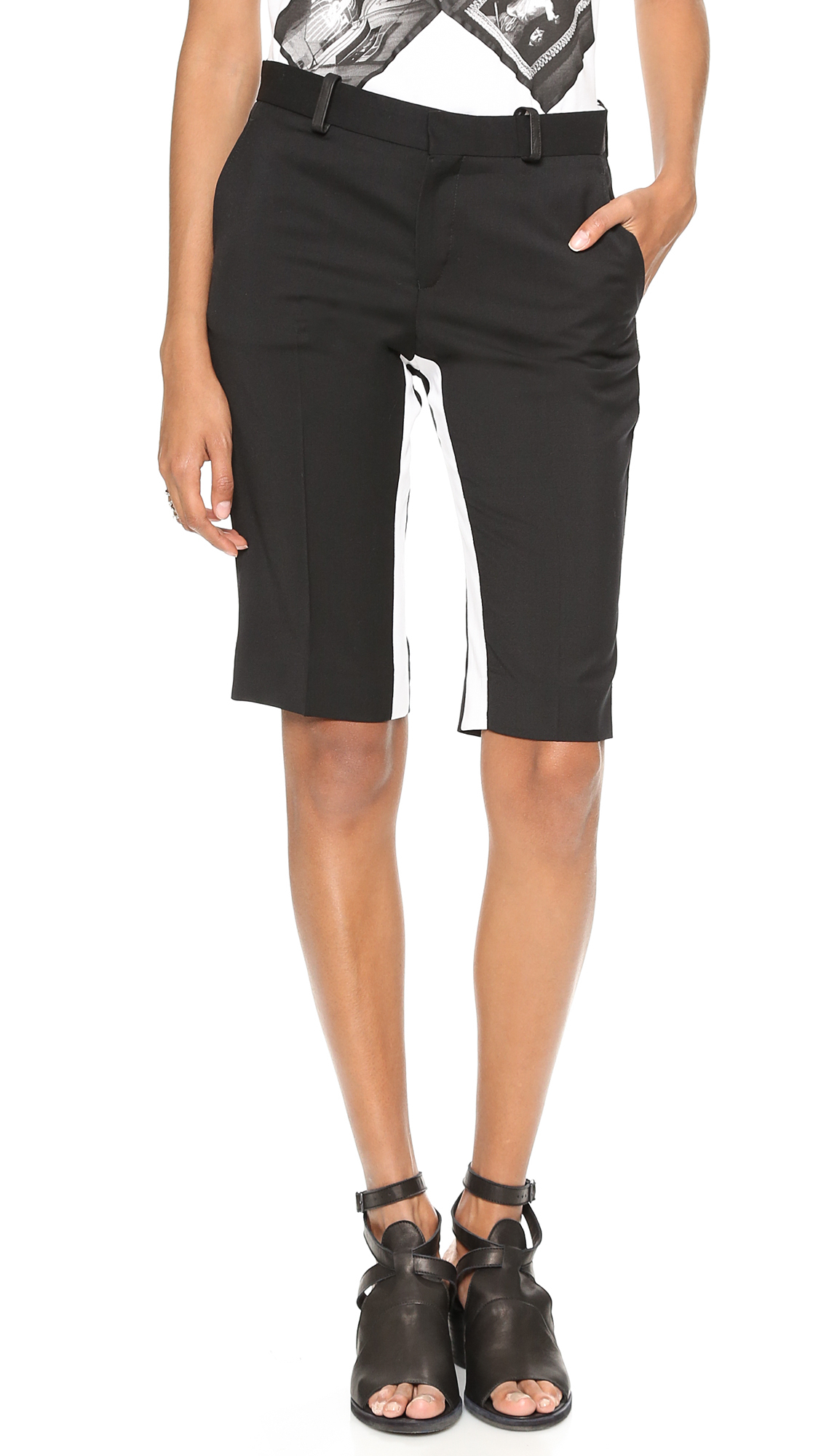 mens black tuxedo shorts