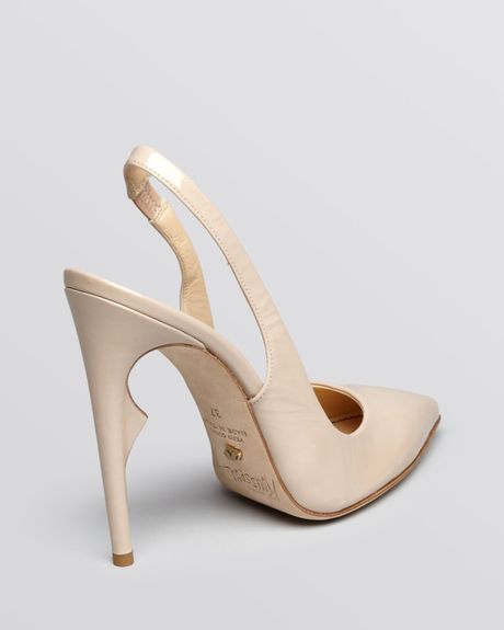 pointed toe sling back heels