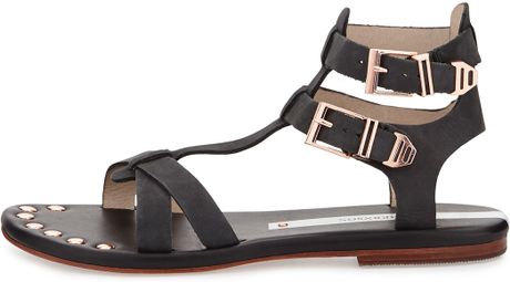 Matt Bernson Km Crisscross Studded Gladiator Sandals Black in Black ...