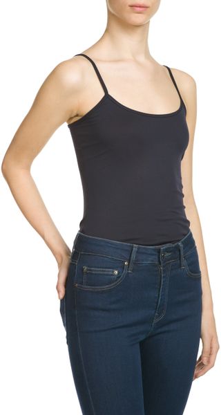 navy strap top