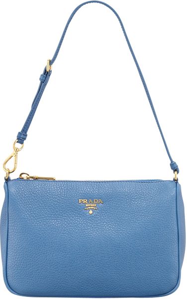 Prada Daino Small Shoulder Bag in Blue | Lyst