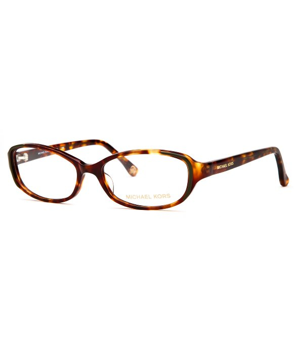 Michael Kors Womens Rectangle Black Optical Eyeglasses in Brown