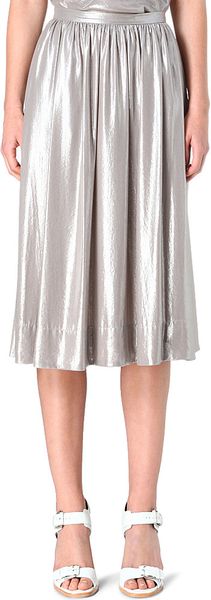 foil midi skirt