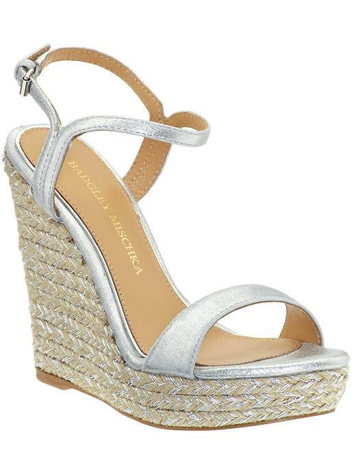 badgley mischka silver wedges