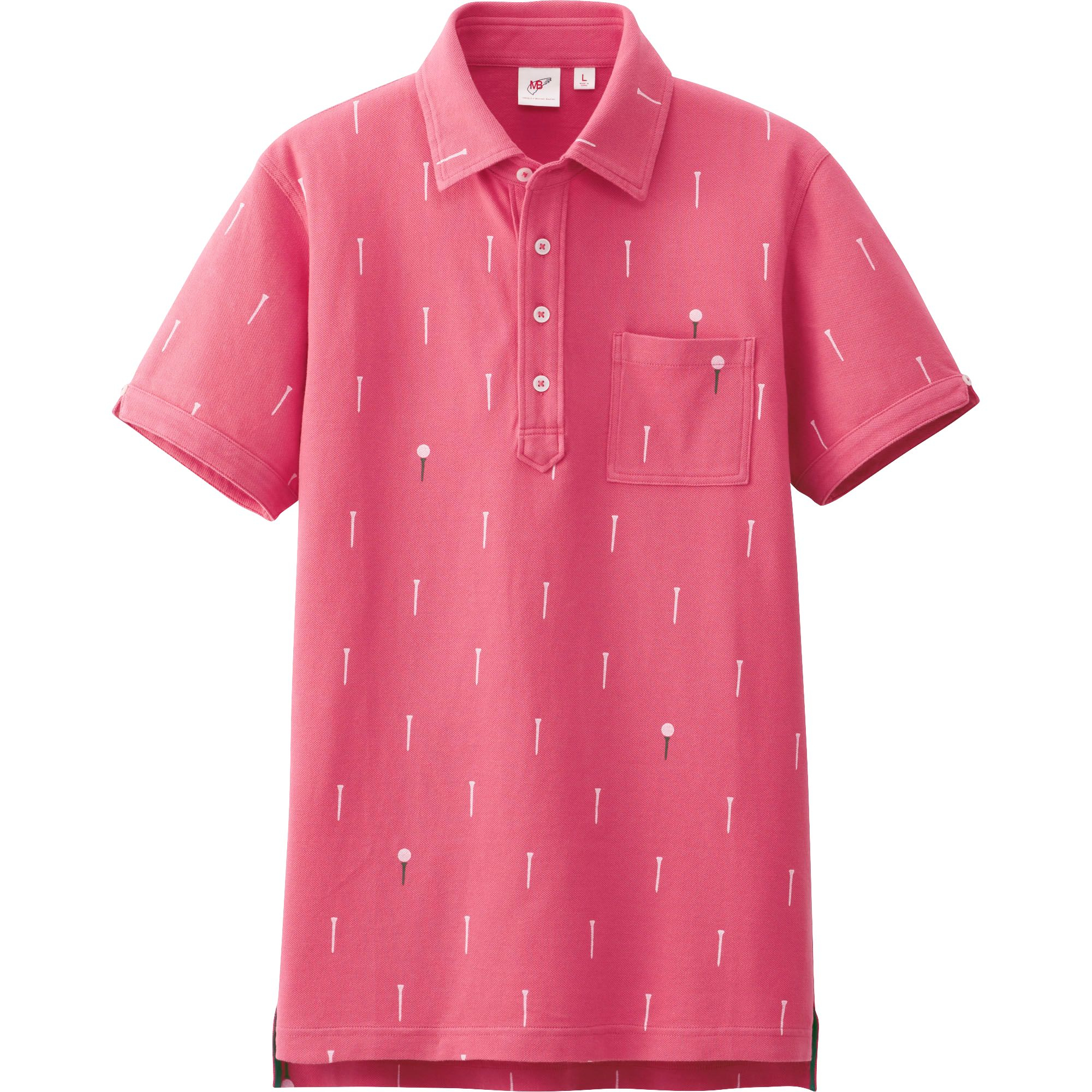 uniqlo-men-washed-short-sleeve-polo-shirt-by-mb-in-pink-for-men-lyst