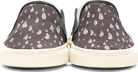 ladies black canvas slip on shoes