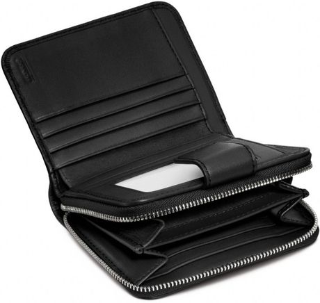 Coach Legacy Leather Medium Zip Around Wallet in Black (silver/black) | Lyst
