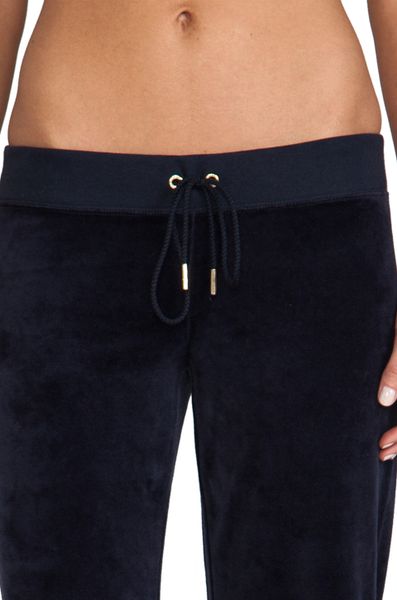 Juicy Couture J Bling Velour Original Leg Pant In Navy In Black Regal Lyst 8248