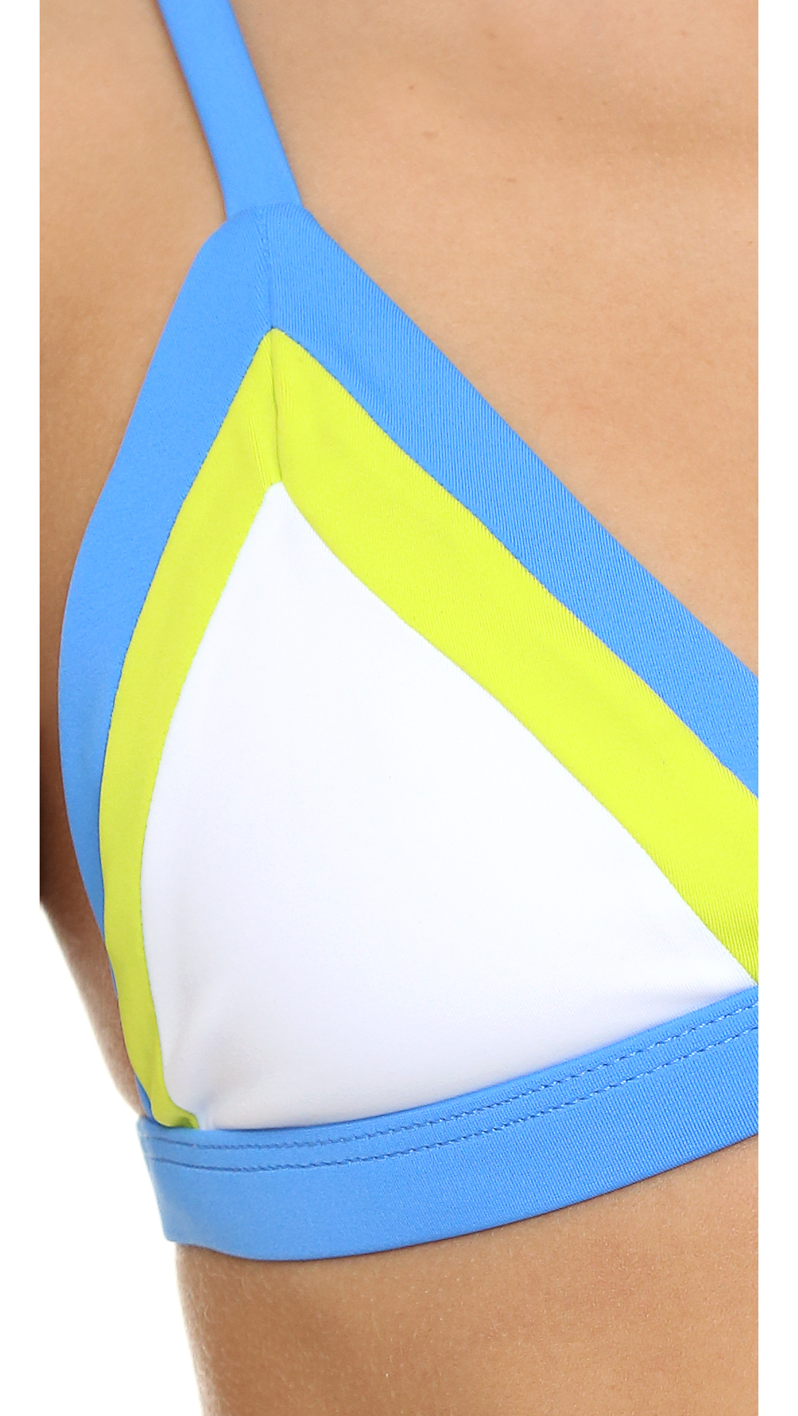 Lyst Milly Amalfi Colorblock Triangle Bikini Top In Blue