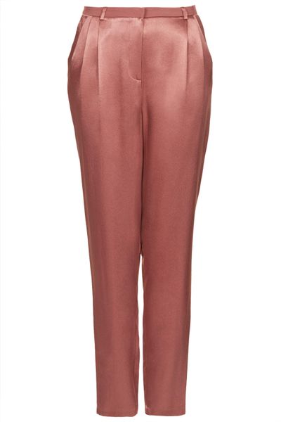 pink satin trousers