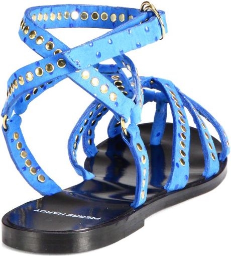 blue flat gladiator sandals