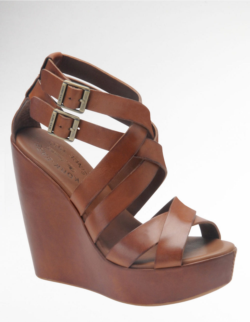 Korkease™ Hailey Leather Wedge Sandals in Brown (brown leather) Lyst