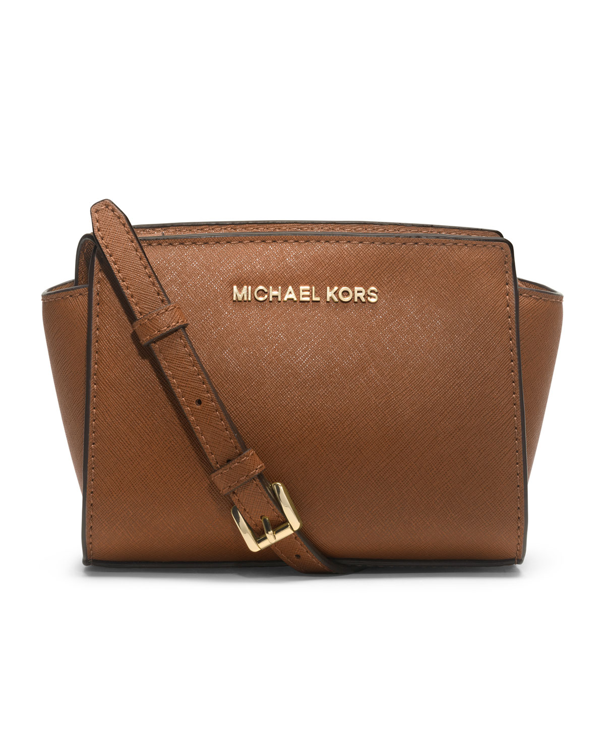 michael michael kors mini selma messenger luggage in brown luggage lyst michael michael kors mini selma messenger luggage in brown luggage lyst