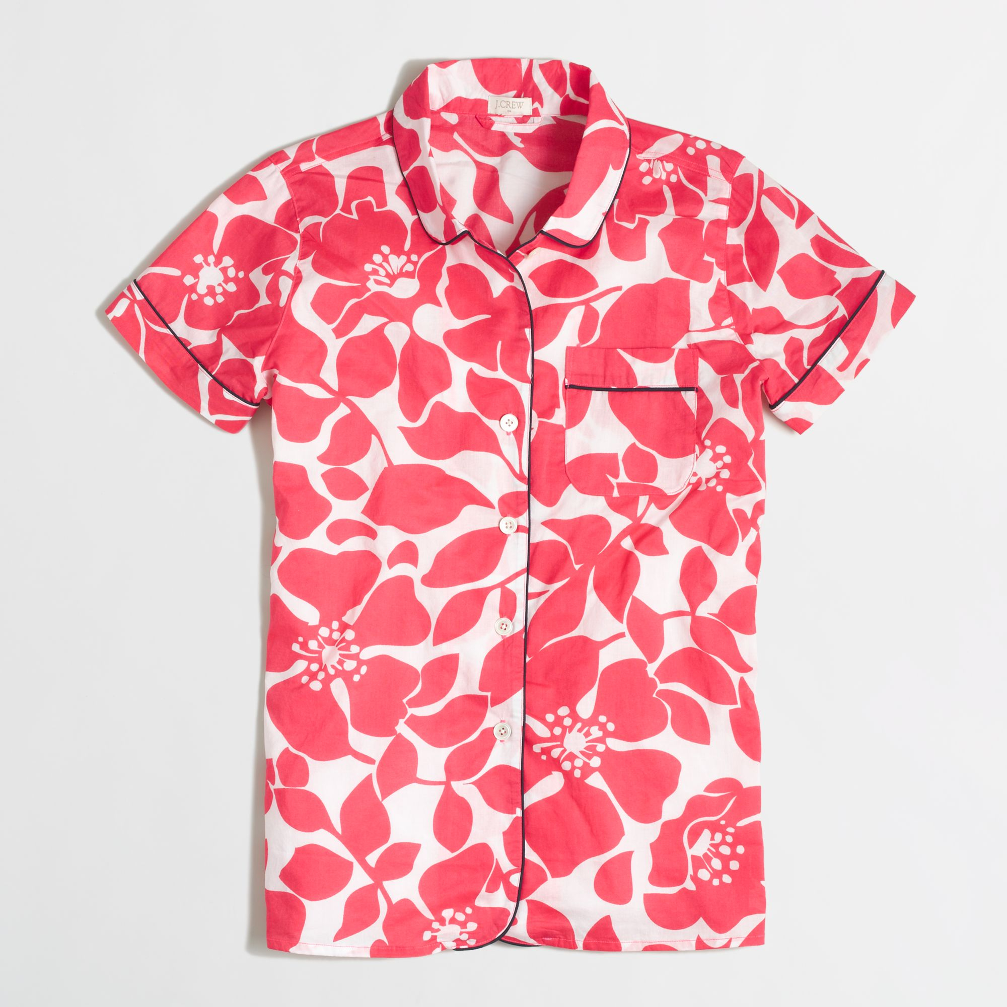 J.crew Factory Shortsleeve Pajama Shirt in Floral in Pink (white coral) Lyst
