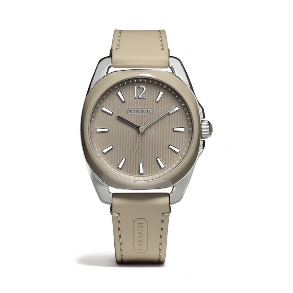 Coach Teagan Stainless Steel and Silicon Rubber Strap Watch in Khaki Lyst