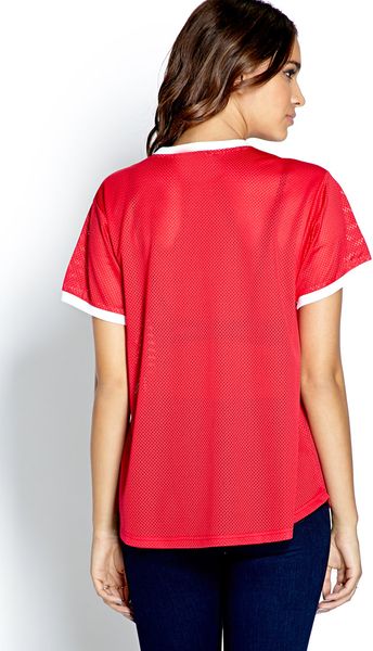 Forever 21 Throwback Harlem Jersey Top in Red (Redwhite) | Lyst