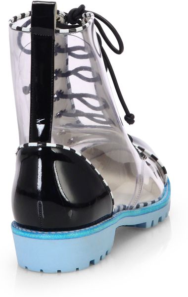 platform ankle boots with translucent sole