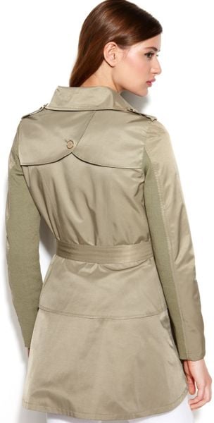 Steve Madden Asymmetrical Peplum Trench Coat in Beige (Sage) | Lyst